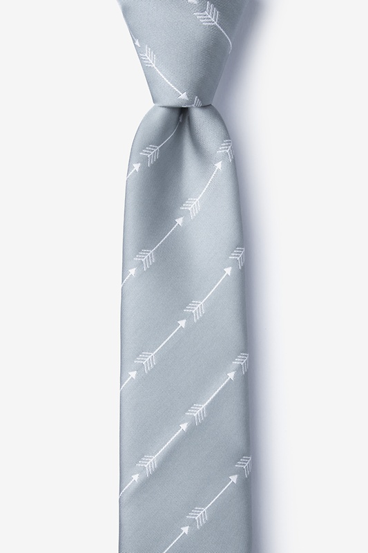 Flying Arrows Gray Skinny Tie