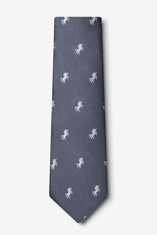 Unicorns Gray Extra Long Tie