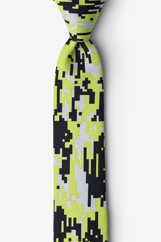 Camouflage Digital Green Skinny Tie