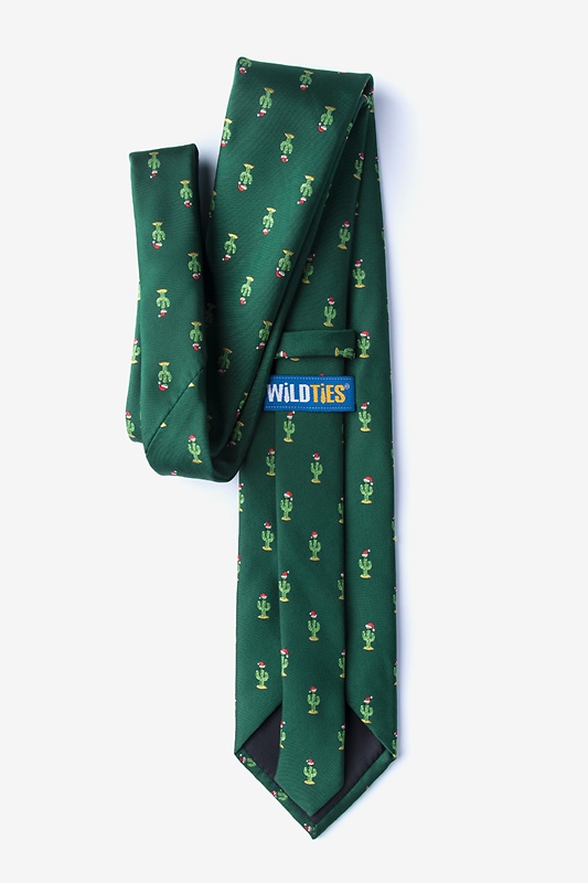 Christmas Cacti Green Extra Long Tie