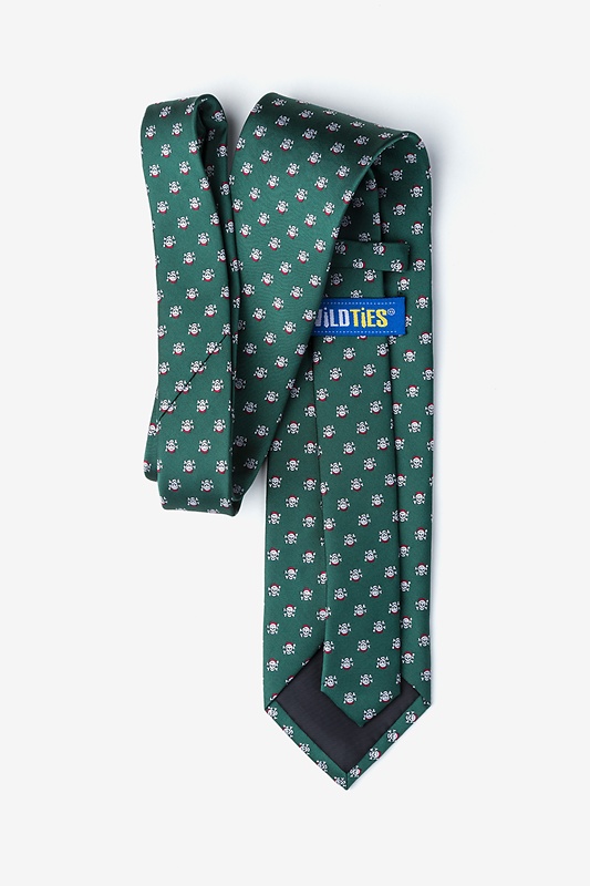 Christmas Skulls Green Extra Long Tie