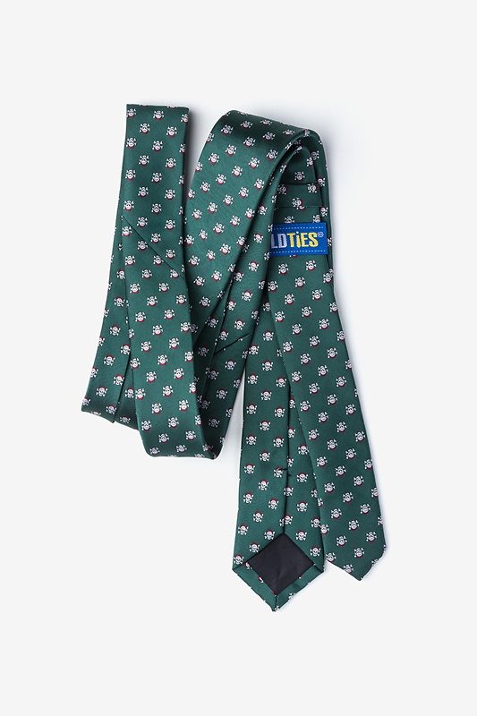 Christmas Skulls Green Skinny Tie