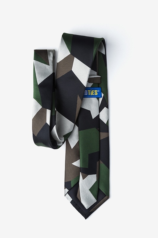 Geometric Camo Green Extra Long Tie