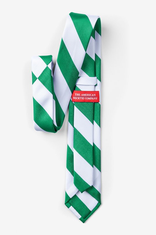 Green & White Stripe Skinny Tie