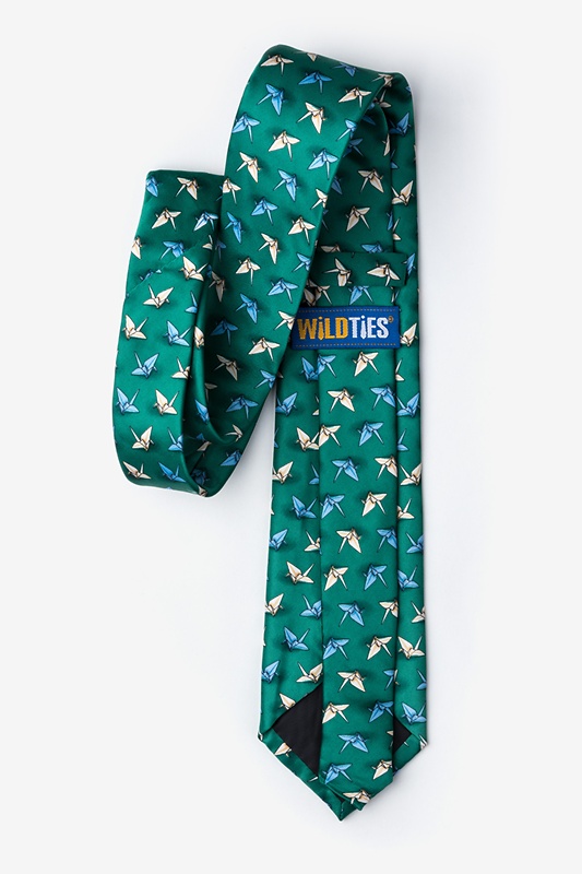 Origami Crane Green Tie