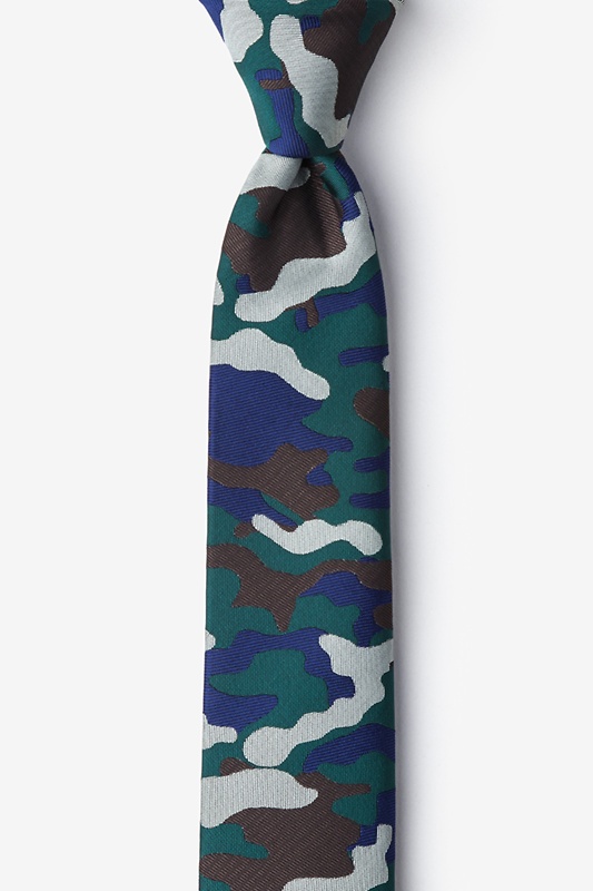 Camouflage Woodland Hunter Green Skinny Tie