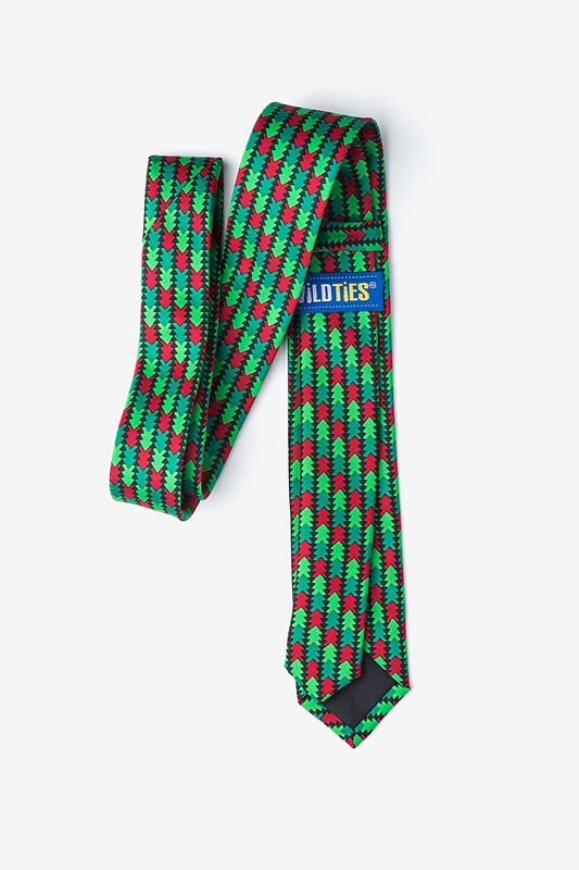 Christmas Tree Abstract Hunter Green Skinny Tie