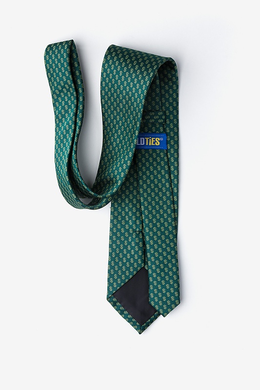 Dollar Signs Hunter Green Tie