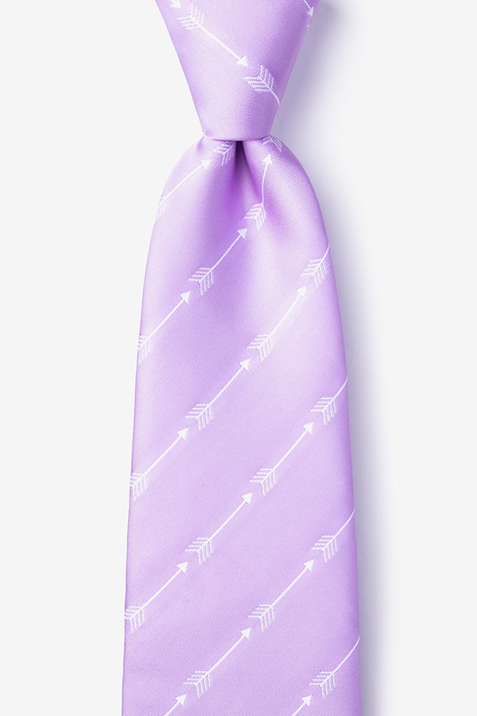 Flying Arrows Lavender Extra Long Tie