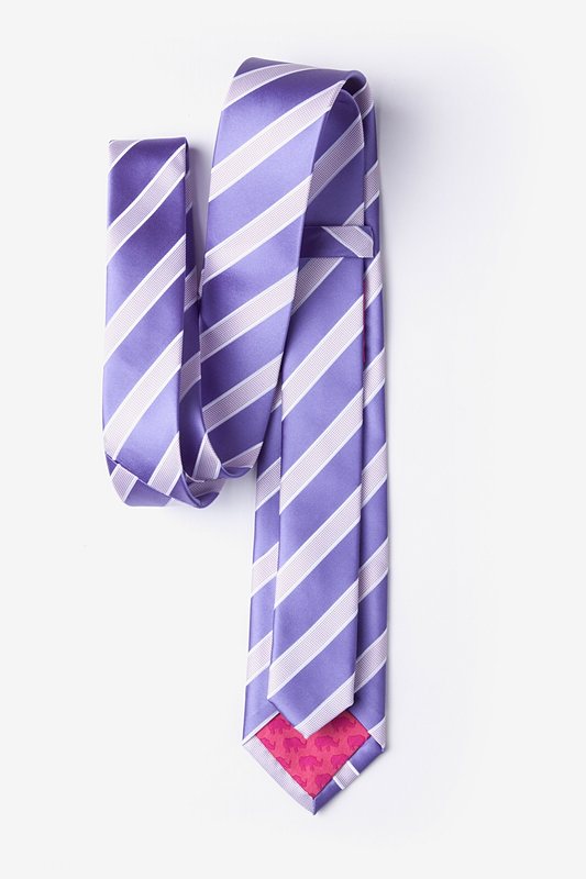 Jefferson Stripe Lavender Skinny Tie