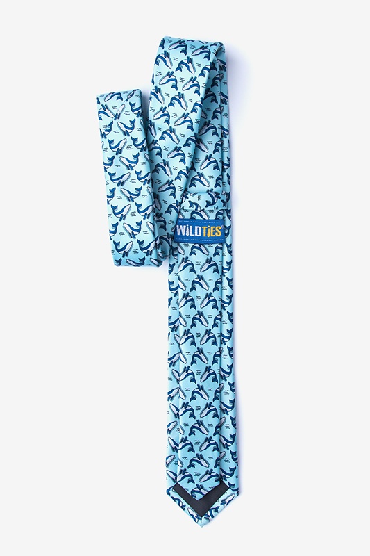 Blue Whales Light Blue Skinny Tie