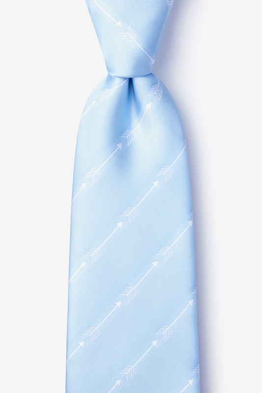 Flying Arrows Light Blue Extra Long Tie