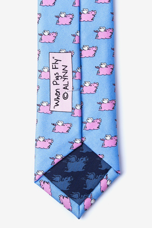 When Pigs Fly Light Blue Skinny Tie