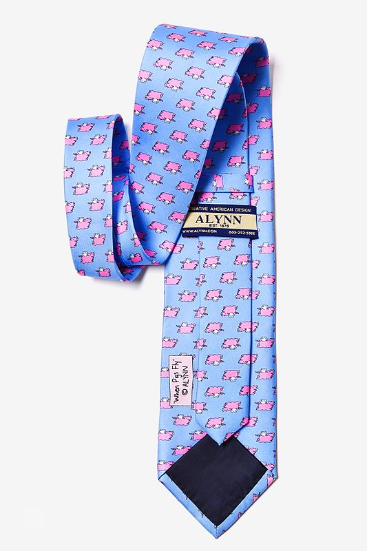 When Pigs Fly Light Blue Tie