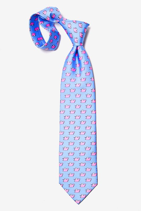 When Pigs Fly Light Blue Tie