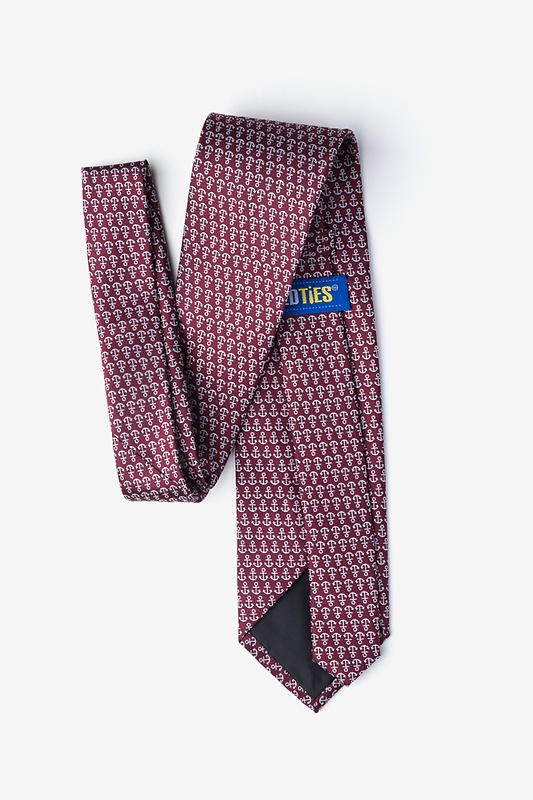 Small Anchors Maroon Extra Long Tie