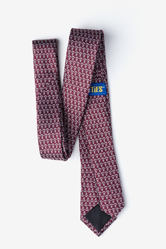 Small Anchors Maroon Skinny Tie