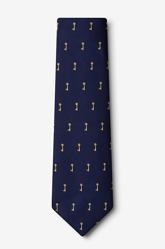 Antique Keys Navy Blue Tie