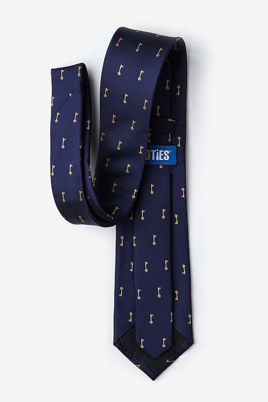 Antique Keys Navy Blue Tie