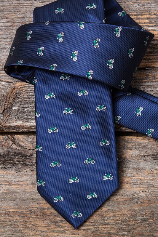 Bicycles Navy Blue Extra Long Tie