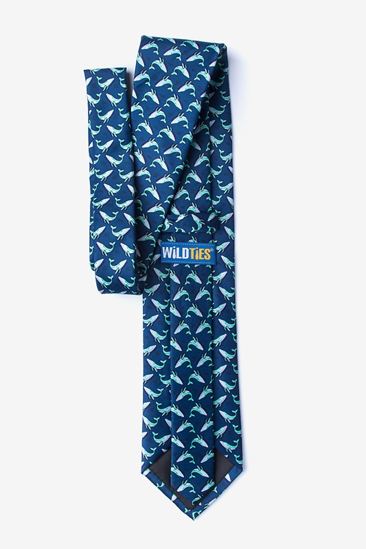 Blue Whales Navy Blue Extra Long Tie