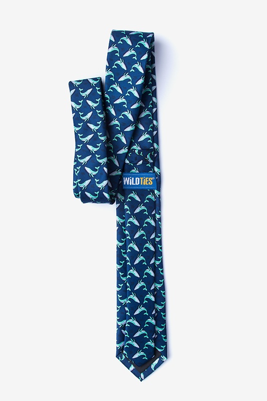 Blue Whales Navy Blue Skinny Tie