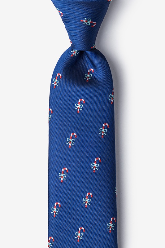 Candy Canes Navy Blue Tie