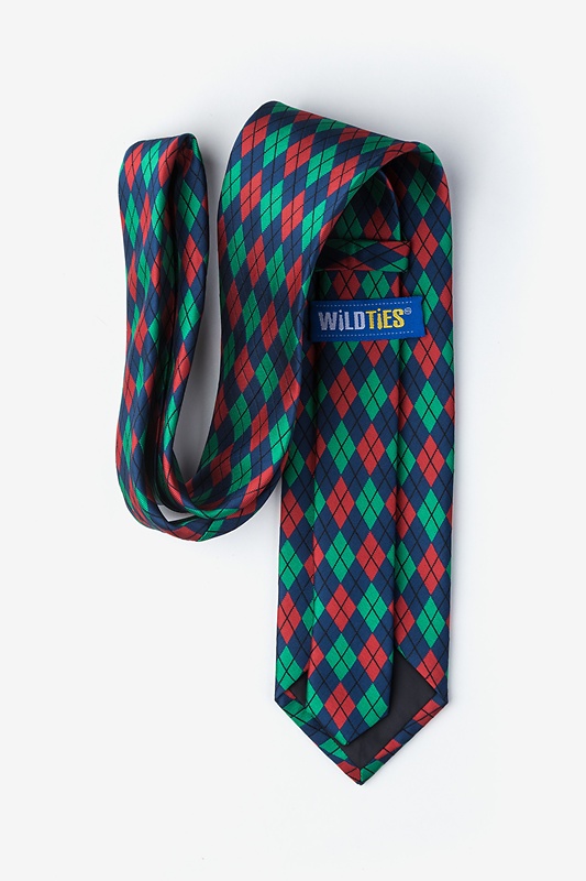 Christmas Argyle Navy Blue Tie