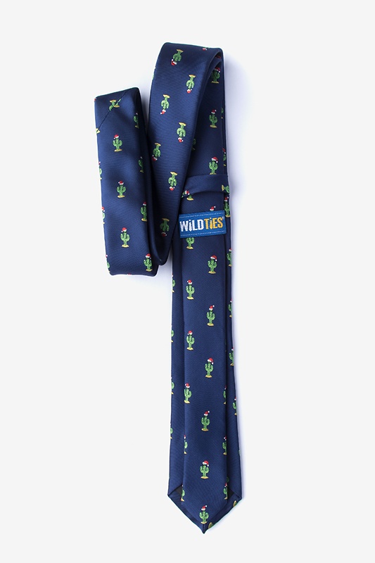 Christmas Cacti Navy Blue Skinny Tie