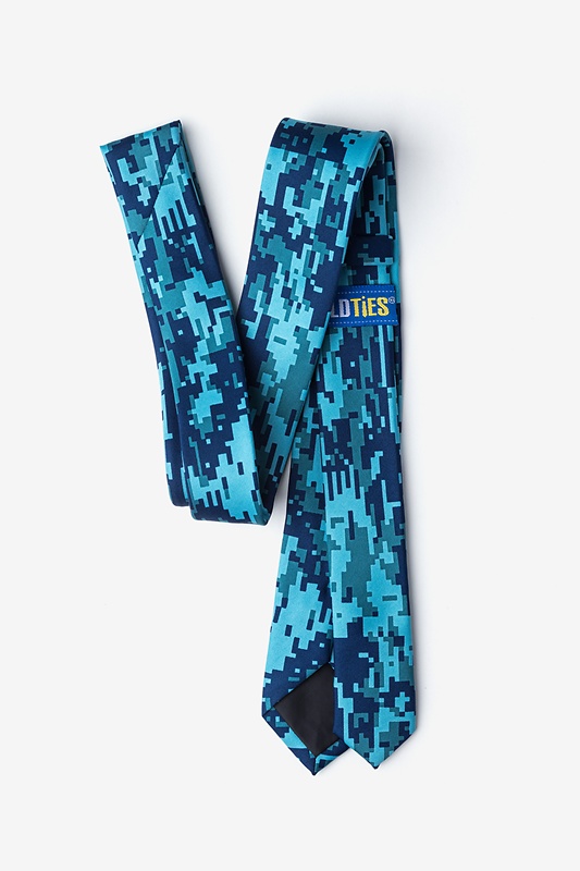 Digital Camo Navy Blue Skinny Tie