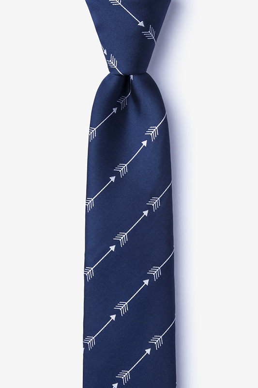 Flying Arrows Navy Blue Skinny Tie