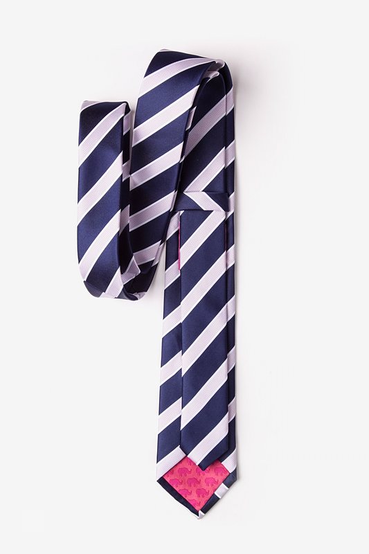 Jefferson Stripe Navy Blue Skinny Tie