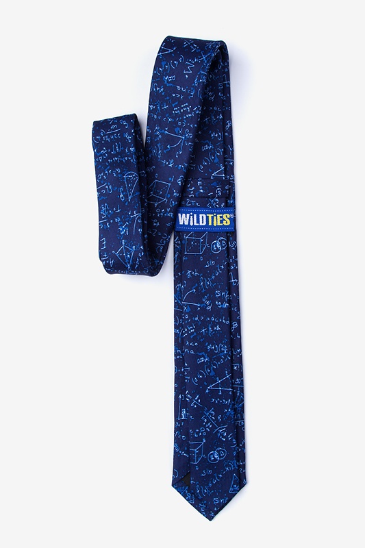 Math Equations Navy Blue Skinny Tie