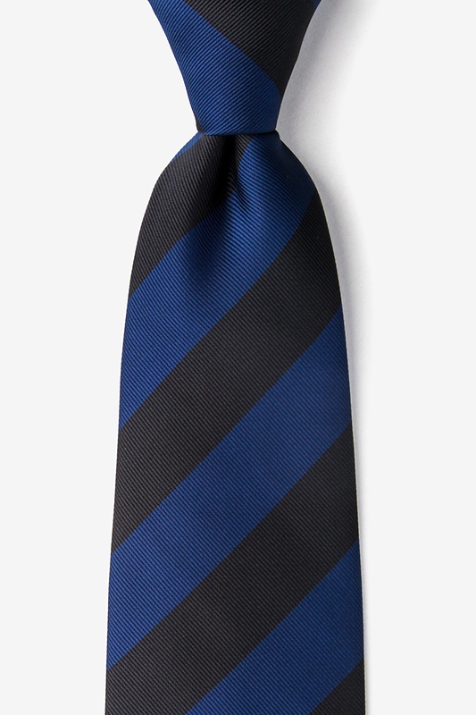 Navy & Black Stripe Navy Blue Extra Long Tie