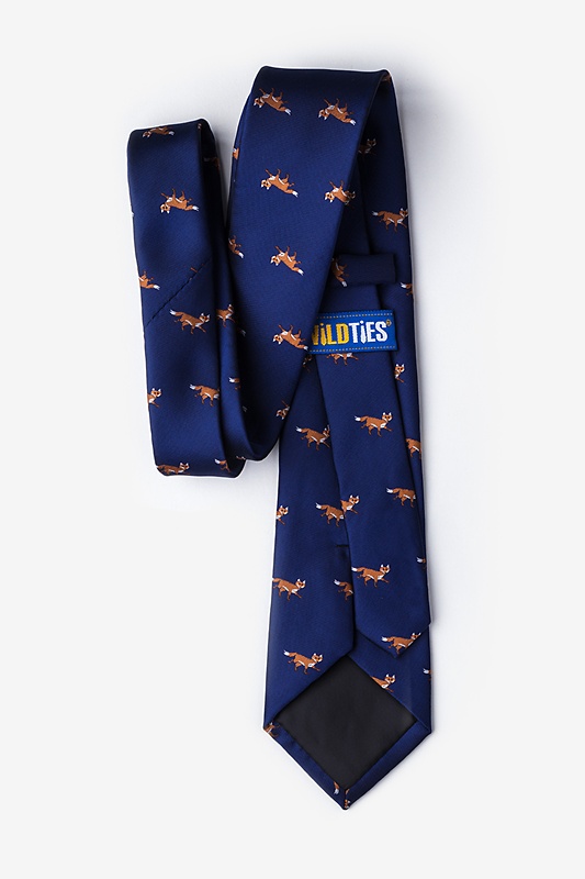 Prowling Foxes Navy Blue Extra Long Tie