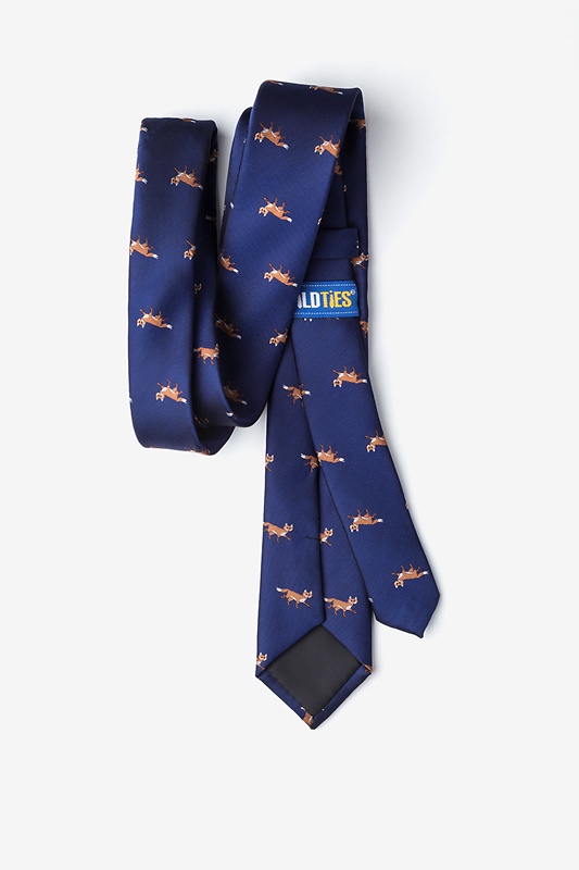 Prowling Foxes Navy Blue Skinny Tie