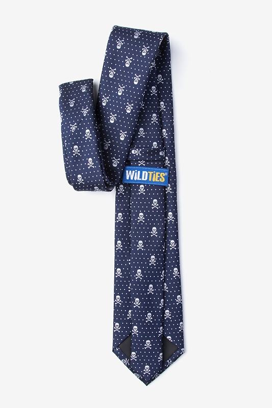 Skull & Polka Dots Navy Blue Tie