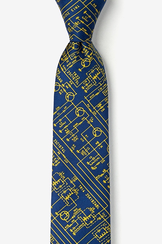 Transistor Radio Schematics Navy Blue Skinny Tie