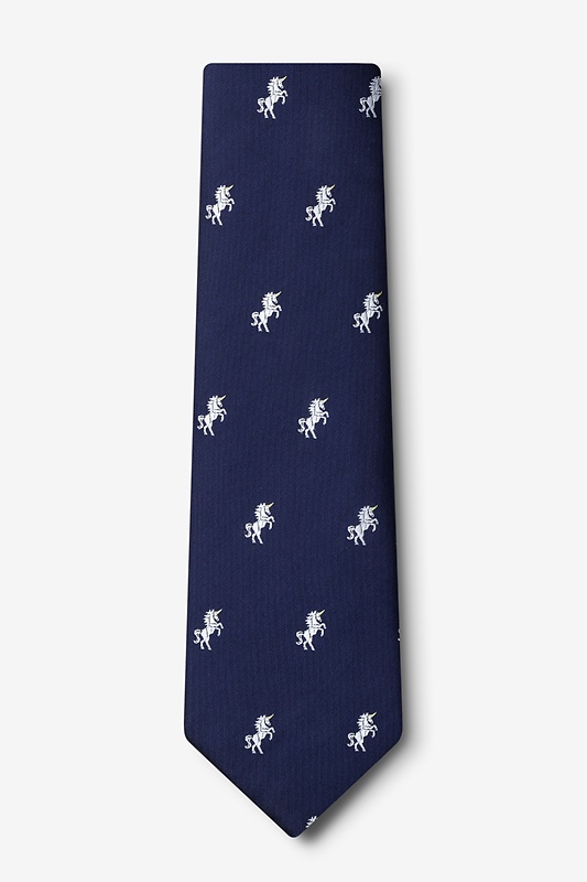 Unicorns Navy Blue Extra Long Tie