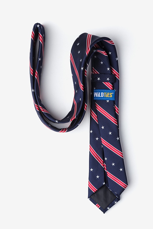 USA Stripe Navy Blue Skinny Tie