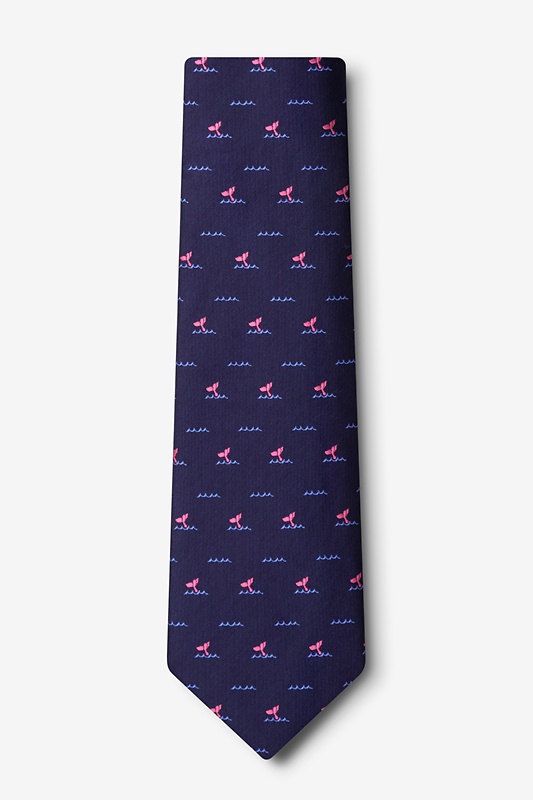 Whale Tails Navy Blue Tie