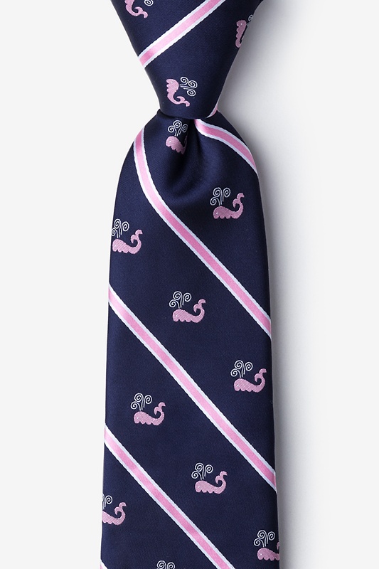 Whales Navy Blue Tie