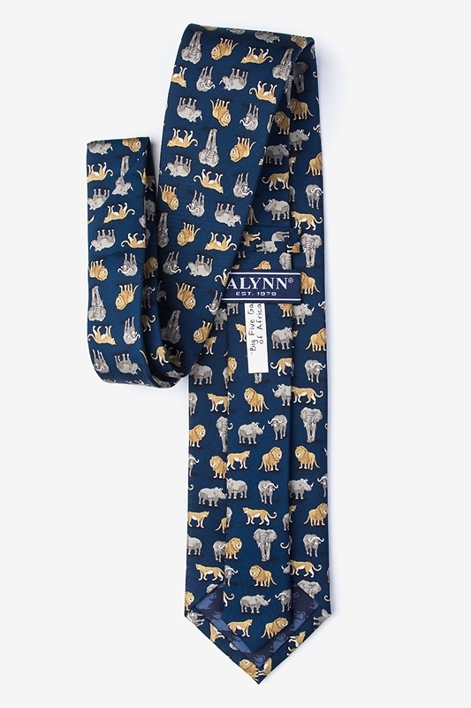 Big Five Game of Africa Navy Blue Tie