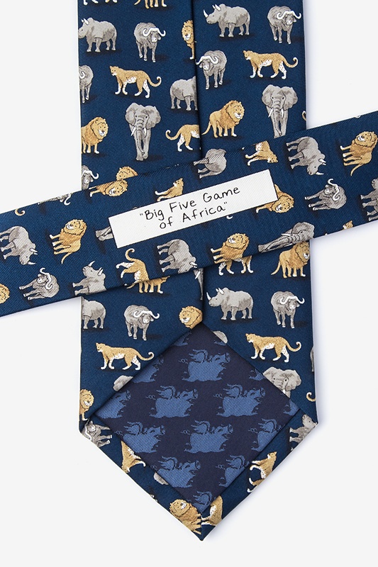 Big Five Game of Africa Navy Blue Tie