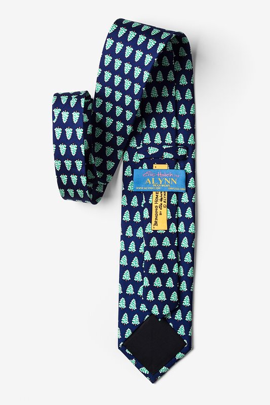 Bringing Home the Tree Navy Blue Tie