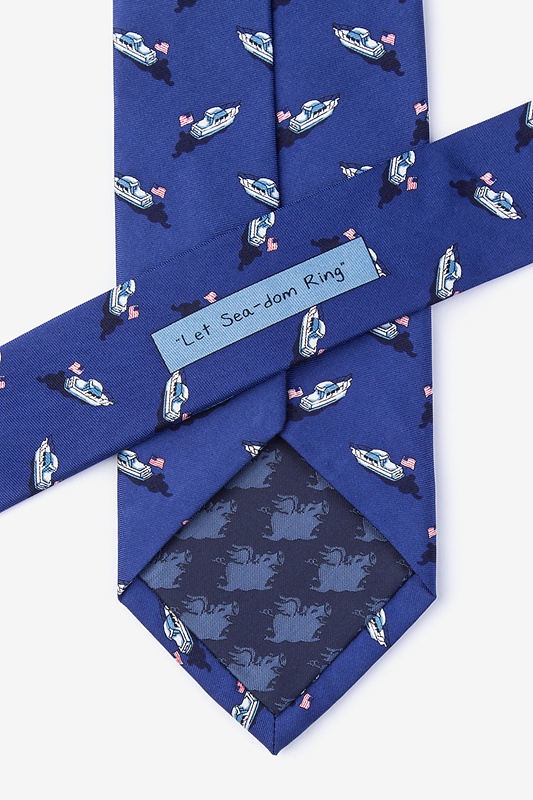 Let Sea-dom Ring Navy Blue Extra Long Tie