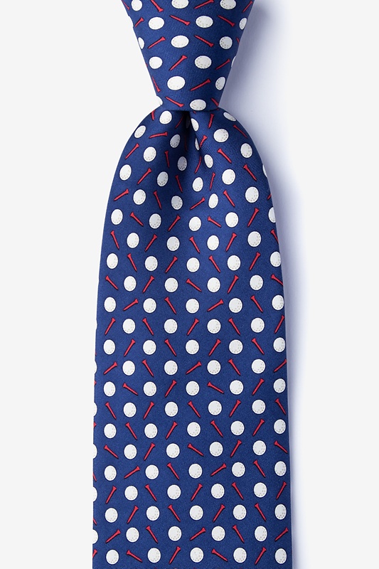 Par-Tee Time Navy Blue Extra Long Tie