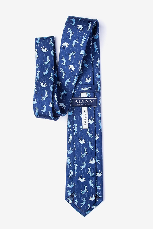 Raining Cats and Dogs Navy Blue Extra Long Tie