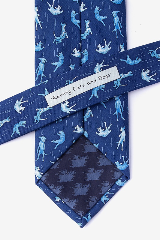 Raining Cats and Dogs Navy Blue Extra Long Tie