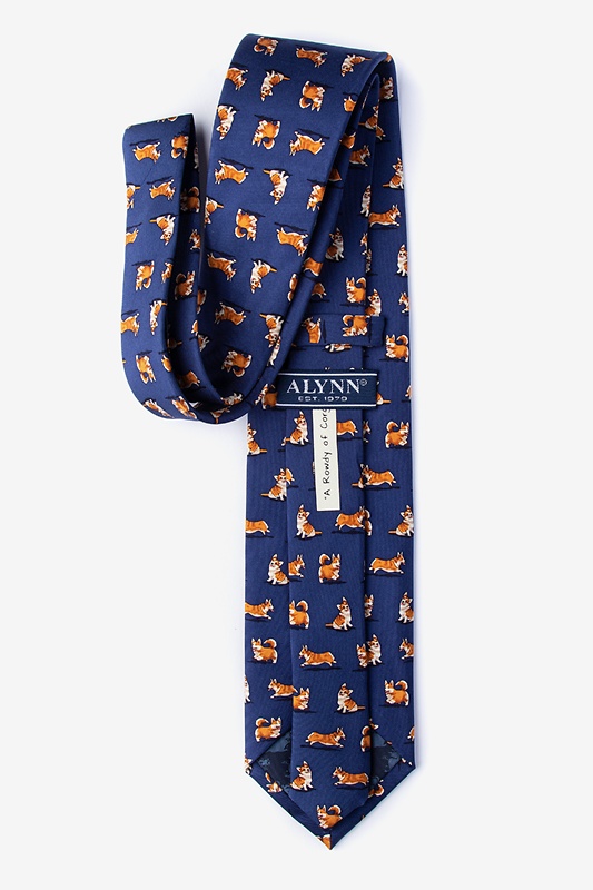 Rowdy Corgis Navy Blue Tie